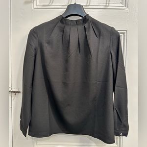 NWT Love Bonito black Sophia Pleat Neck Blouse XS